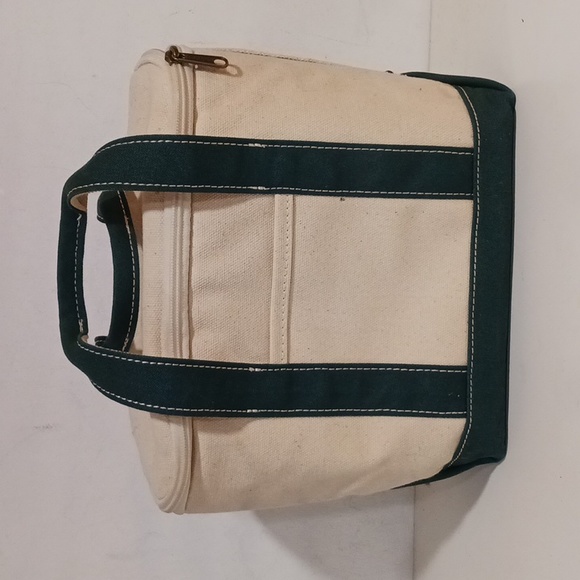 L.L .Bean Insulated Bag cream and green - Picture 1 of 12